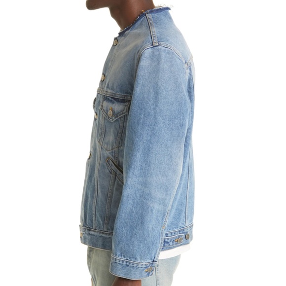 MAISON MARGIELA Men's Collarless Denim Jacket - Picture 3 of 6